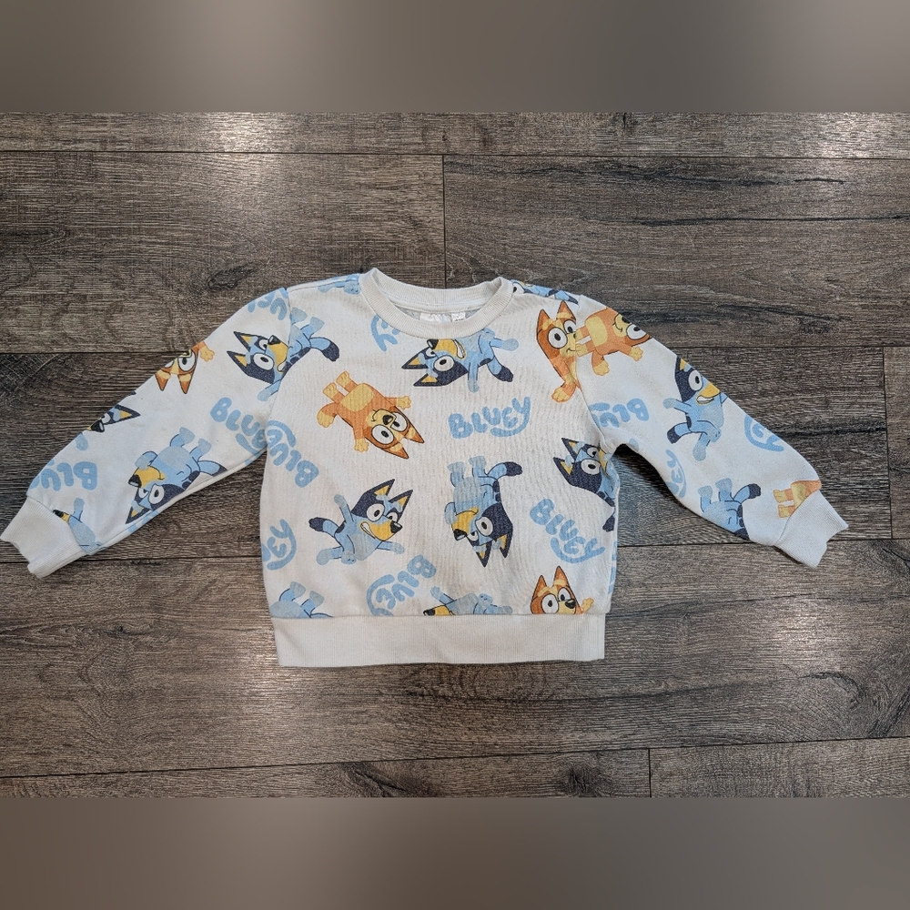 Bluey Bingo 3T Sweatshirt Toddler Boy White Top Shirt